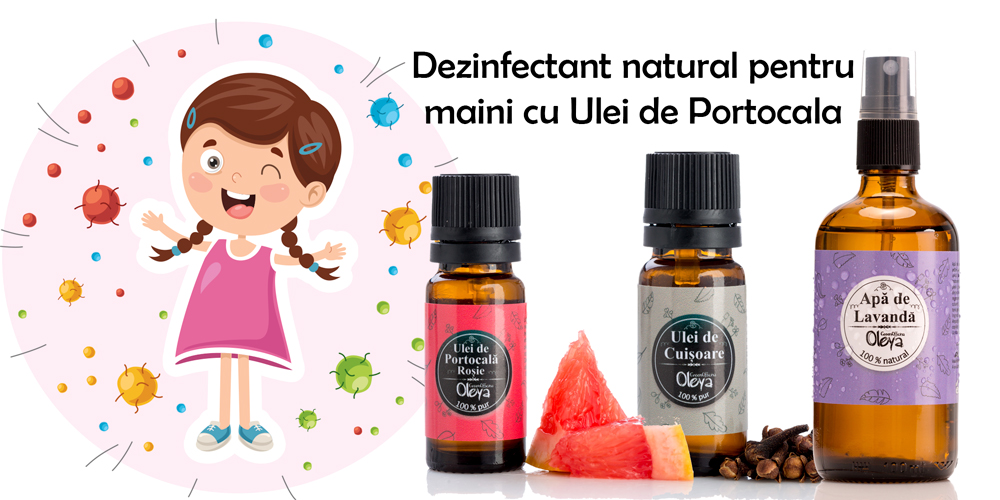 Dezinfectant natural pentru maini cu Ulei de Portocala