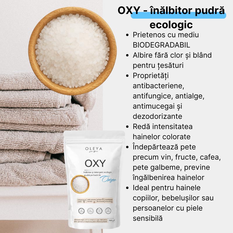 OXY - Inalbitor / Detergent ecologic pudra, fără parfum sau clor - imagine 2