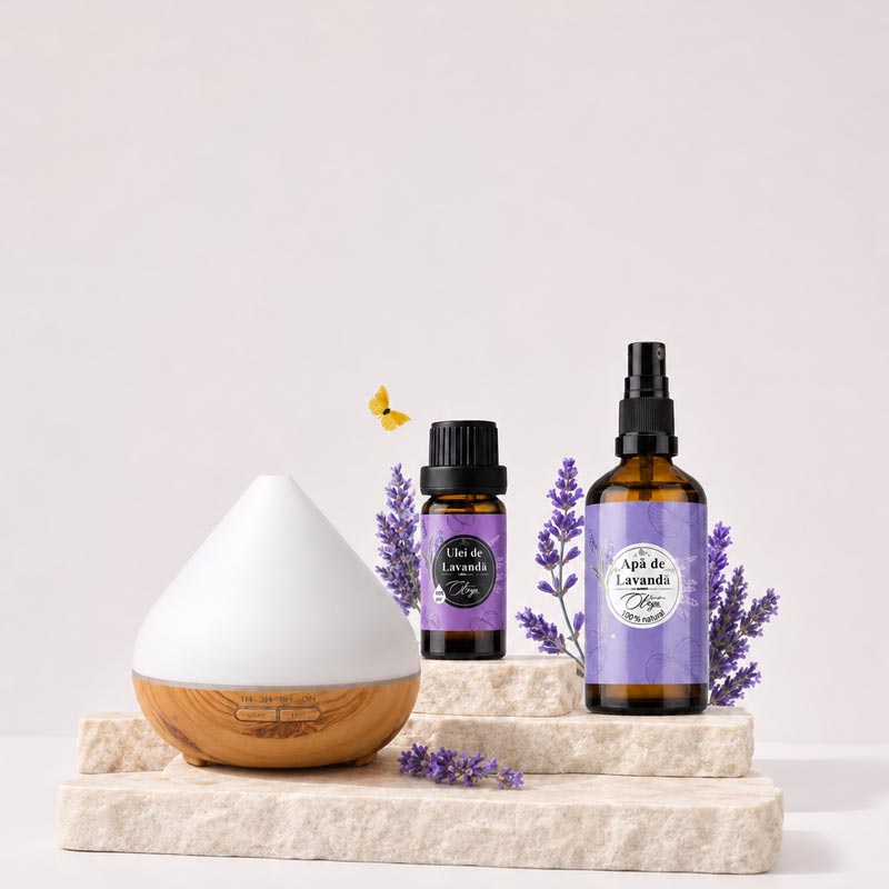 Set 3+1 Lavander Diffuser cu Apa de Lavanda CADOU