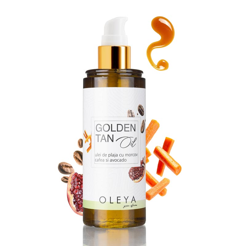 Golden Tan Body oil – Ulei de plaja cu Morcov, Cafea si Avocado